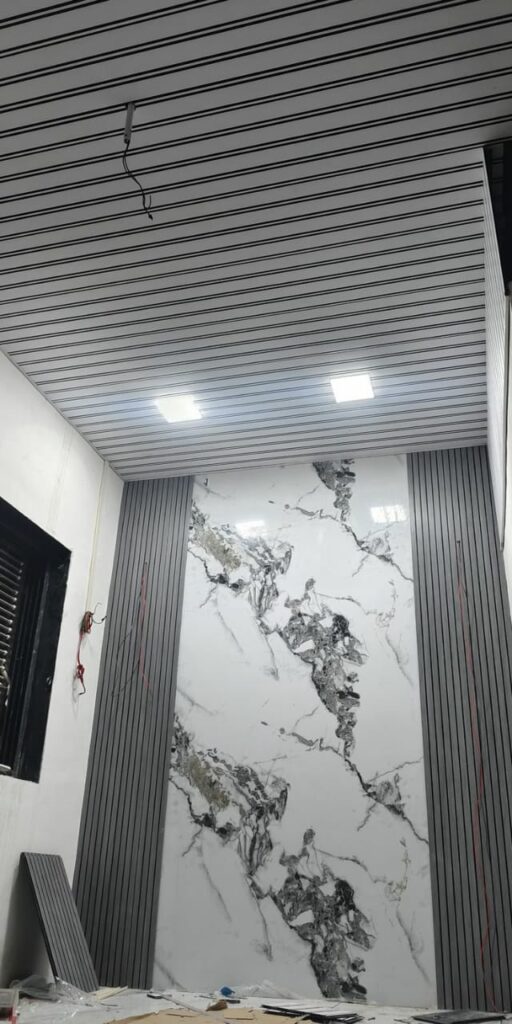 Scratch-resistant UV marble sheet for commercial and residential spaces