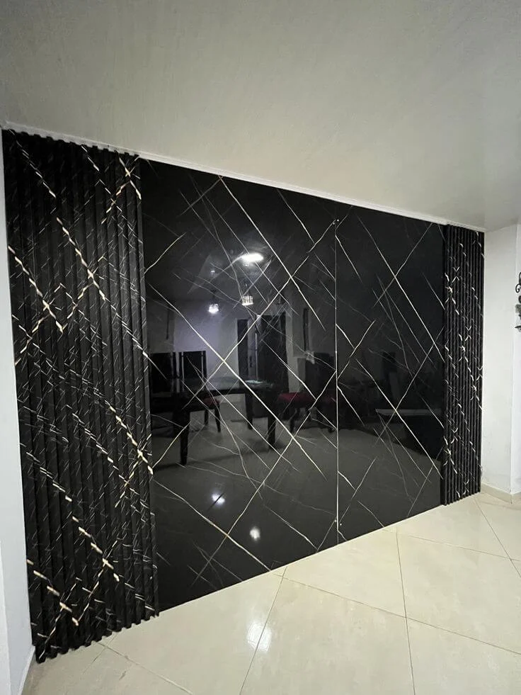 Premium UV marble sheet with glossy finish for modern interior walls.