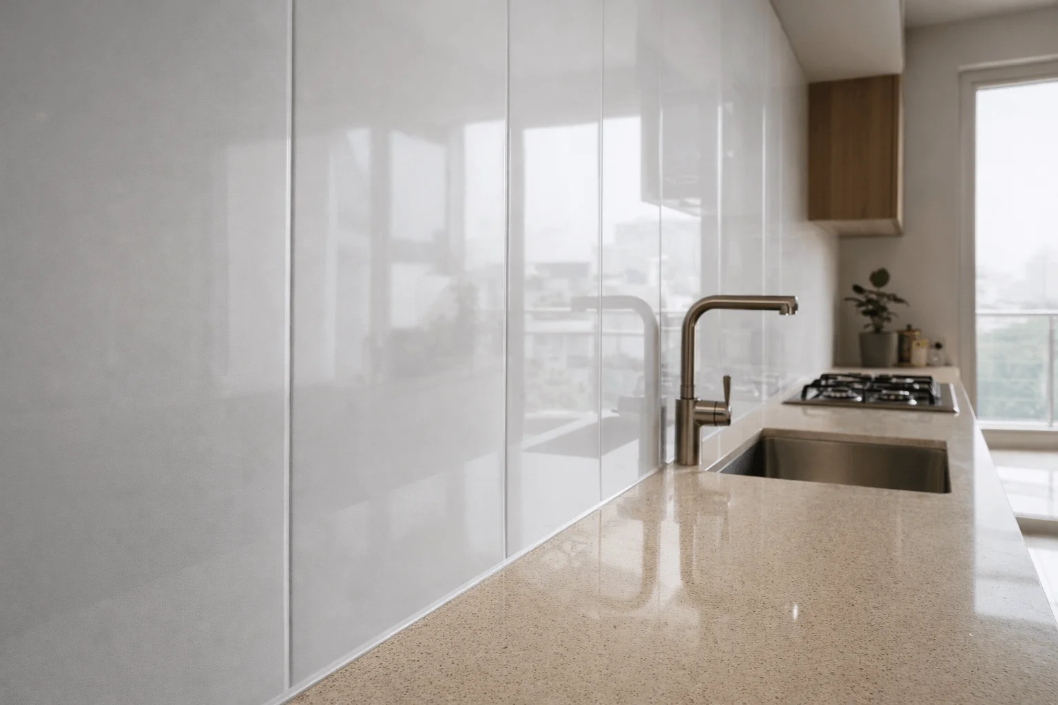 PVC wall panels installation in humid kitchen area in Karachi home