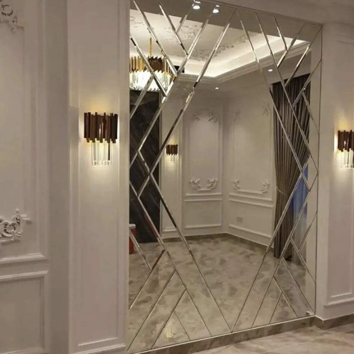 Identity Interior decorative beveled mirror wall